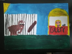 Ilustracja do lektury Dziadek i niedwiadek Amelia Janiga